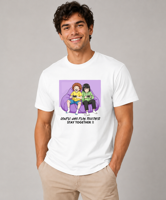 Couples Who Game Together Stay Together | Funny Anime Style T Shirt For Couples| Unisex T Shirt