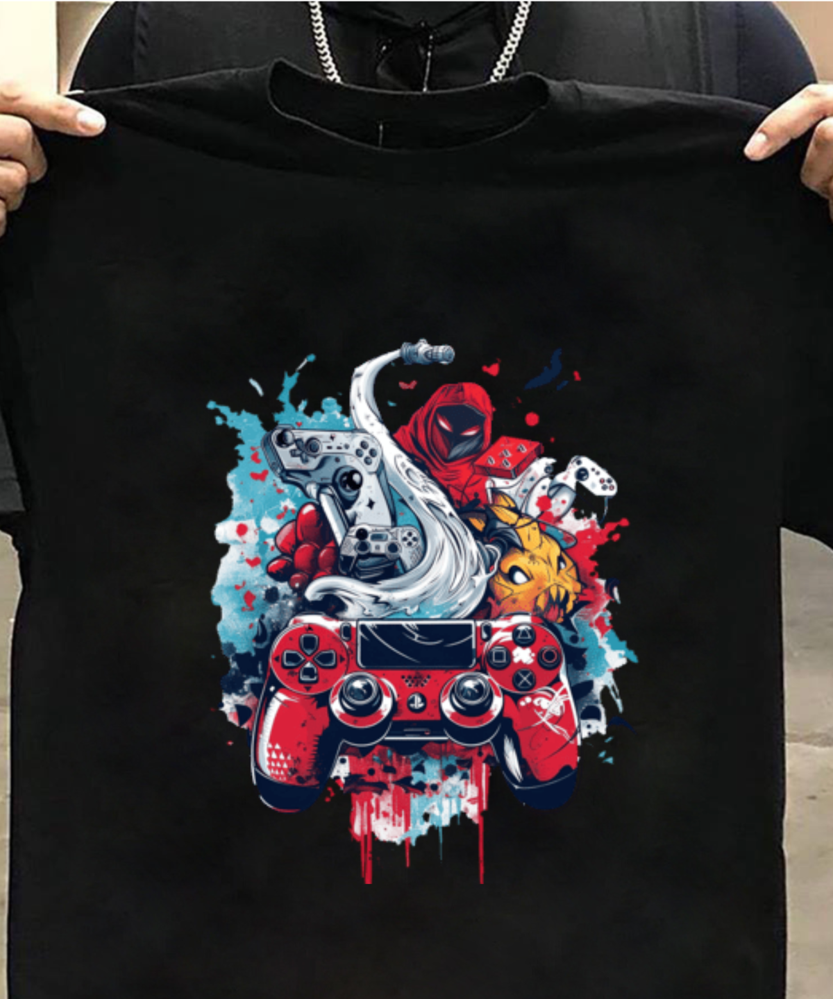 Gaming Controller Graphic T-Shirt | Colorful Gamer Artwork Tee for Console & PC Gaming Enthusiasts