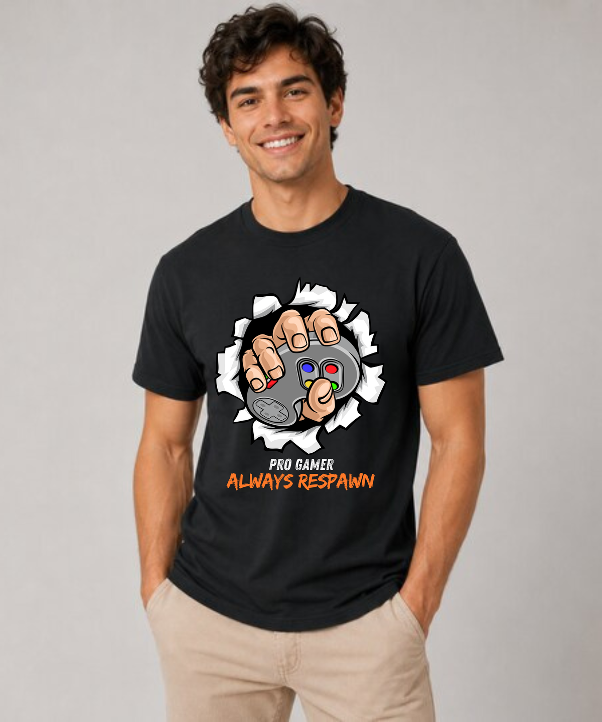Pro Gamer Always Respawn T-Shirt | Funny Gaming Controller Graphic Tee for Gamers & Esports Fans