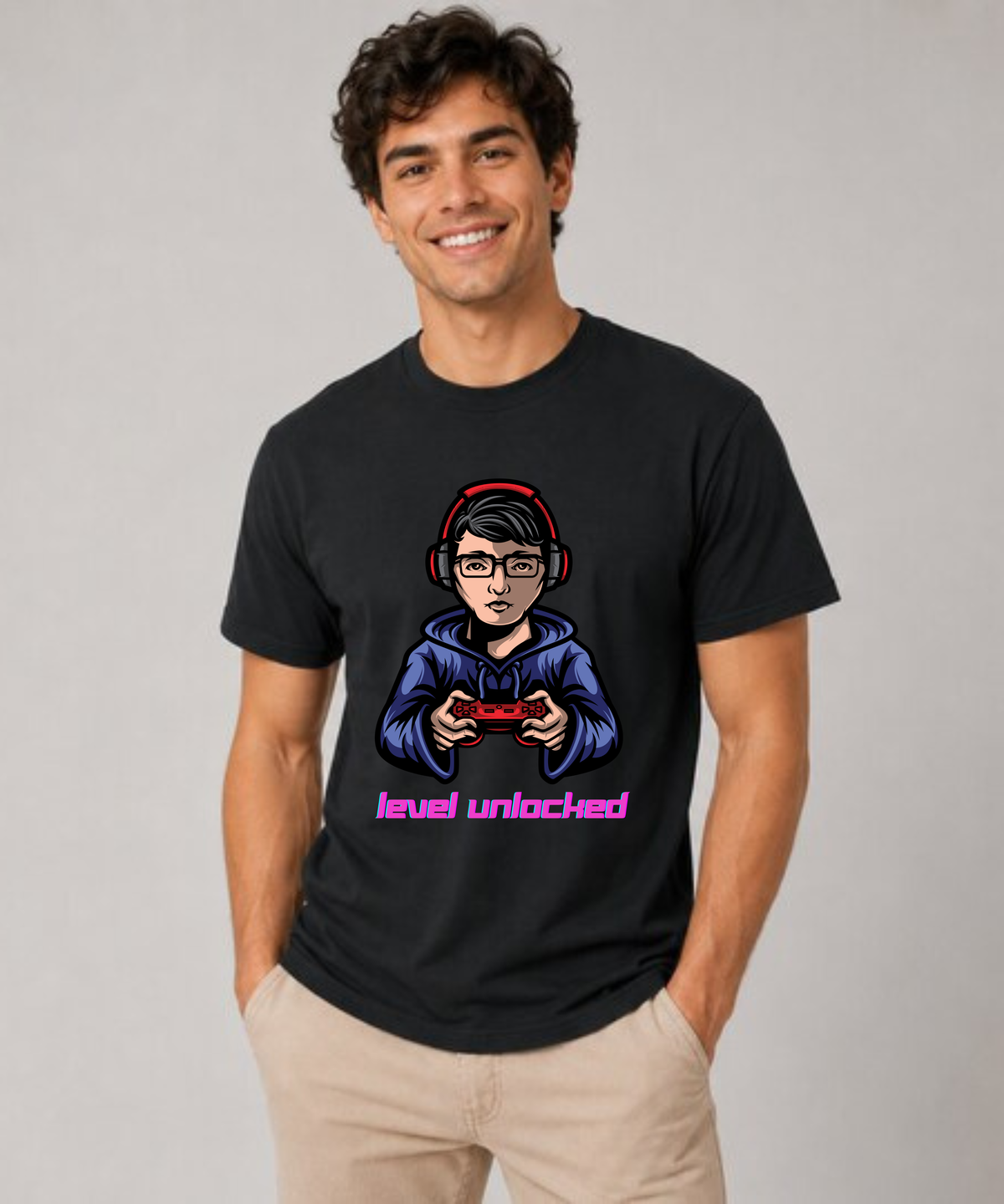 Level Unlocked Gamer T-Shirt | Cool Gaming Character Graphic Tee for Gamers & Esports Fans