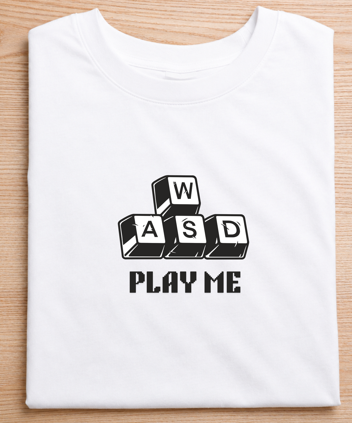 WASD Play Me Gaming T-Shirt – Retro Gamer Keyboard Design