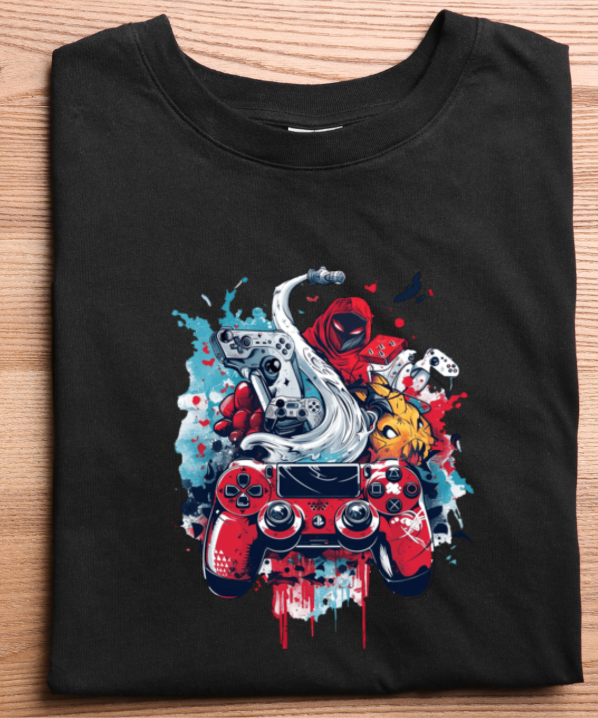 Gaming Controller Graphic T-Shirt | Colorful Gamer Artwork Tee for Console & PC Gaming Enthusiasts