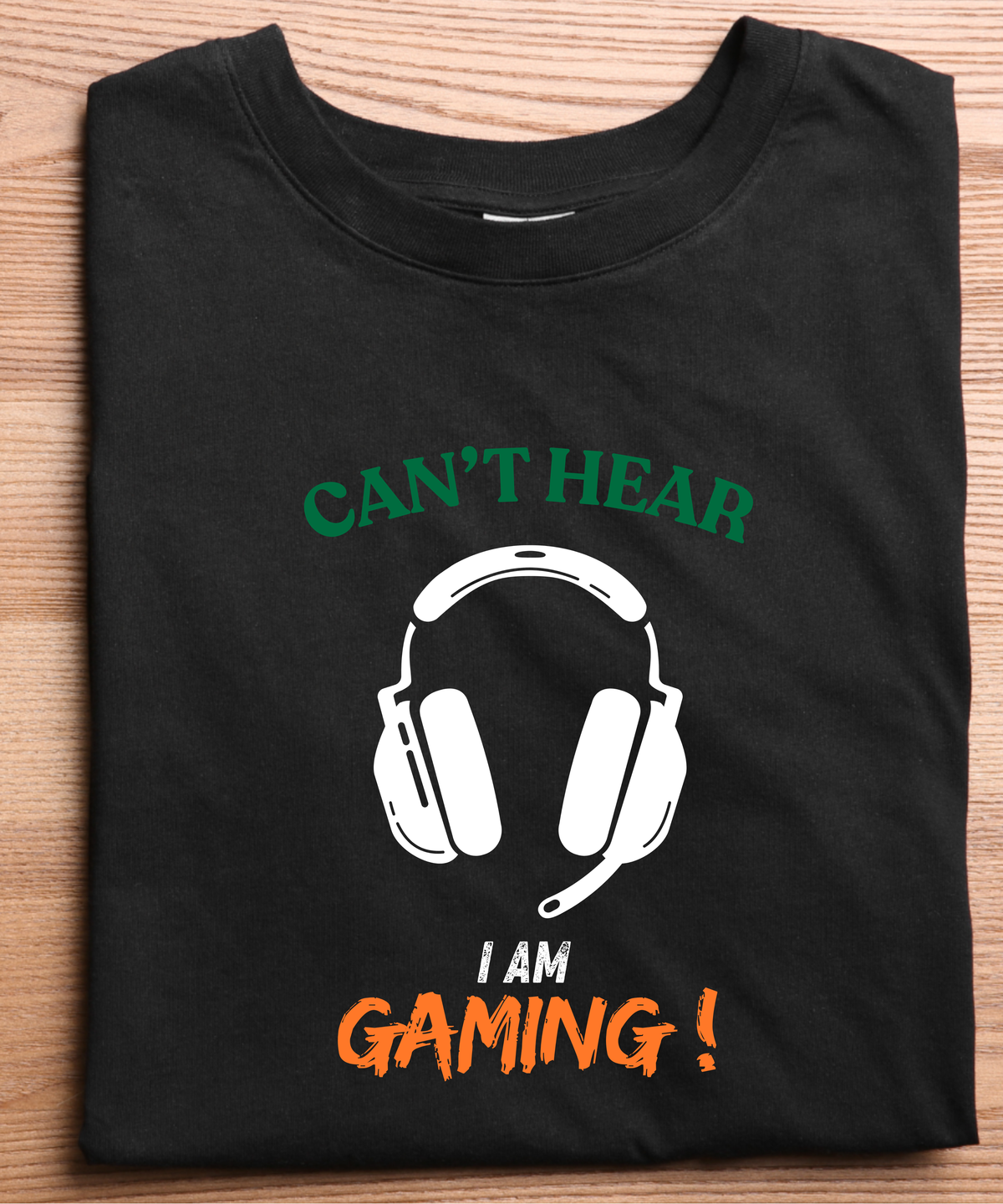 Can't Hear, I Am Gaming! Funny Gamer Headset T-Shirt | Gaming Graphic Tee for PC & Console Players