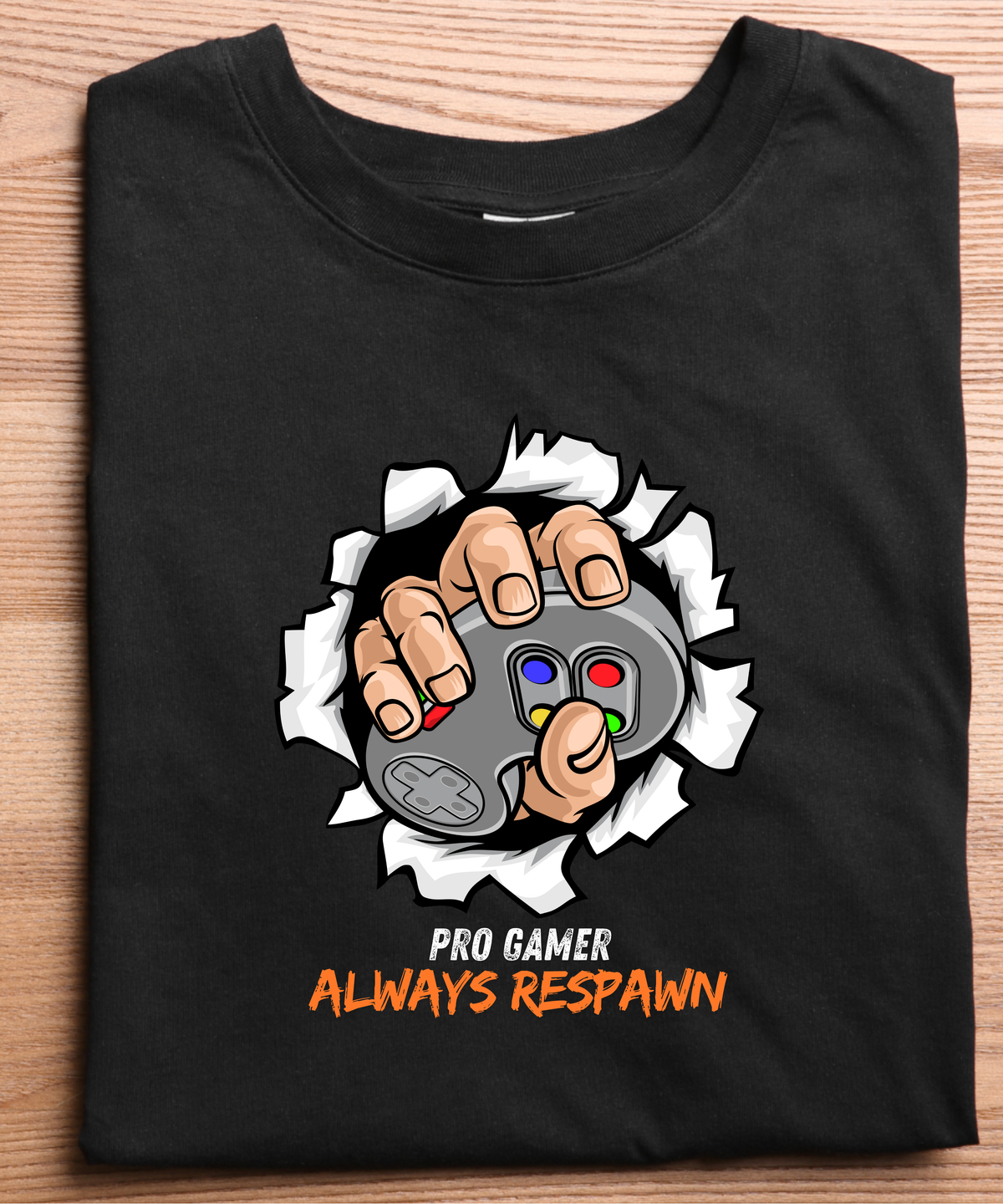 Pro Gamer Always Respawn T-Shirt | Funny Gaming Controller Graphic Tee for Gamers & Esports Fans