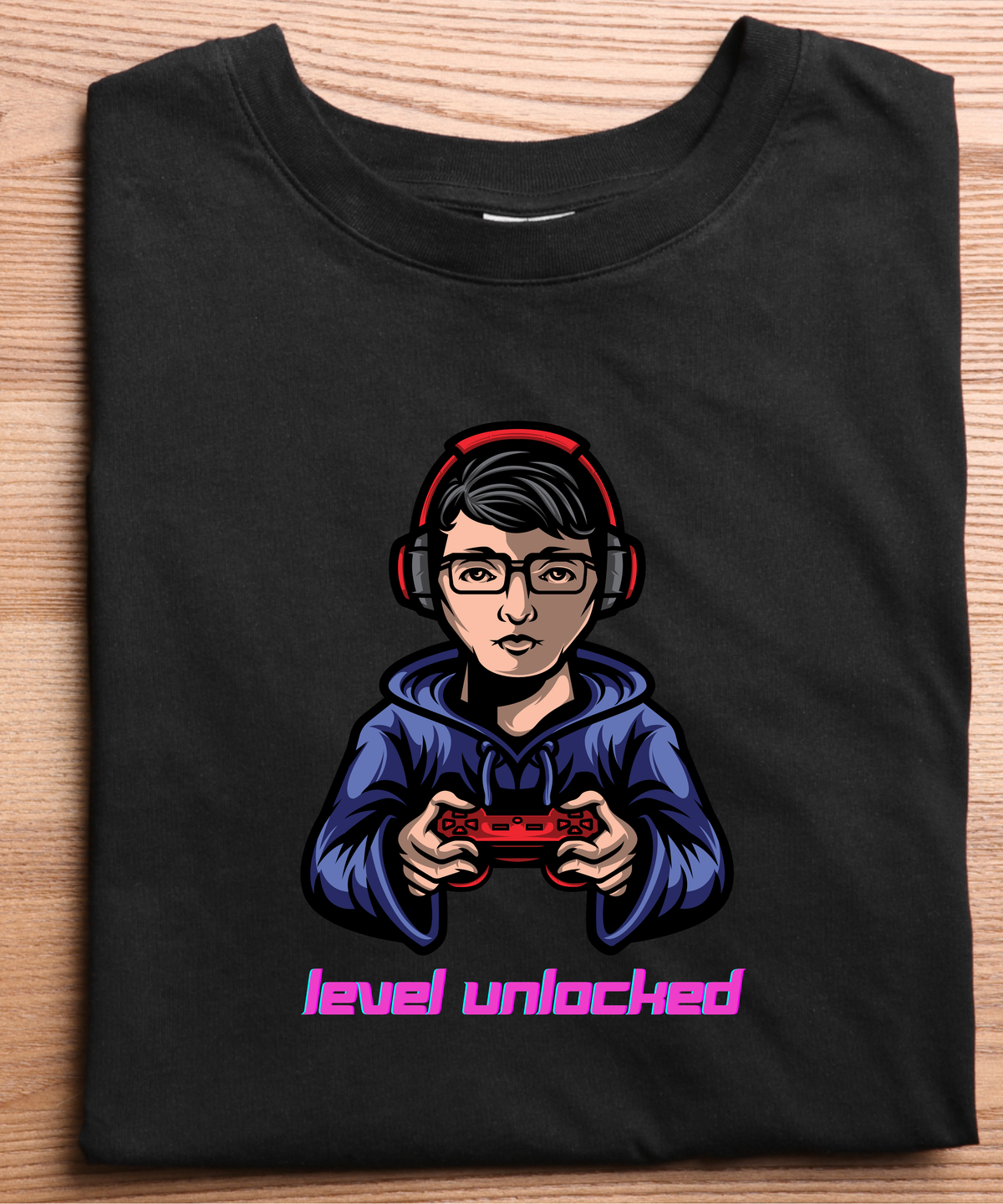 Level Unlocked Gamer T-Shirt | Cool Gaming Character Graphic Tee for Gamers & Esports Fans