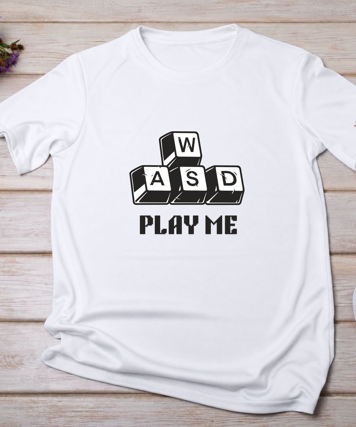 WASD Play Me Gaming T-Shirt – Retro Gamer Keyboard Design