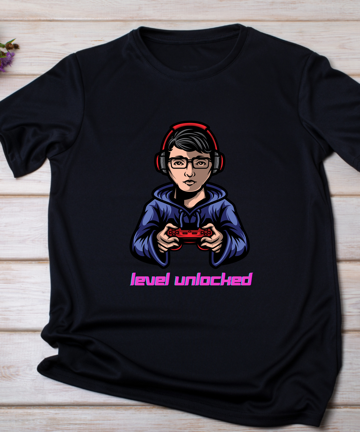 Level Unlocked Gamer T-Shirt | Cool Gaming Character Graphic Tee for Gamers & Esports Fans